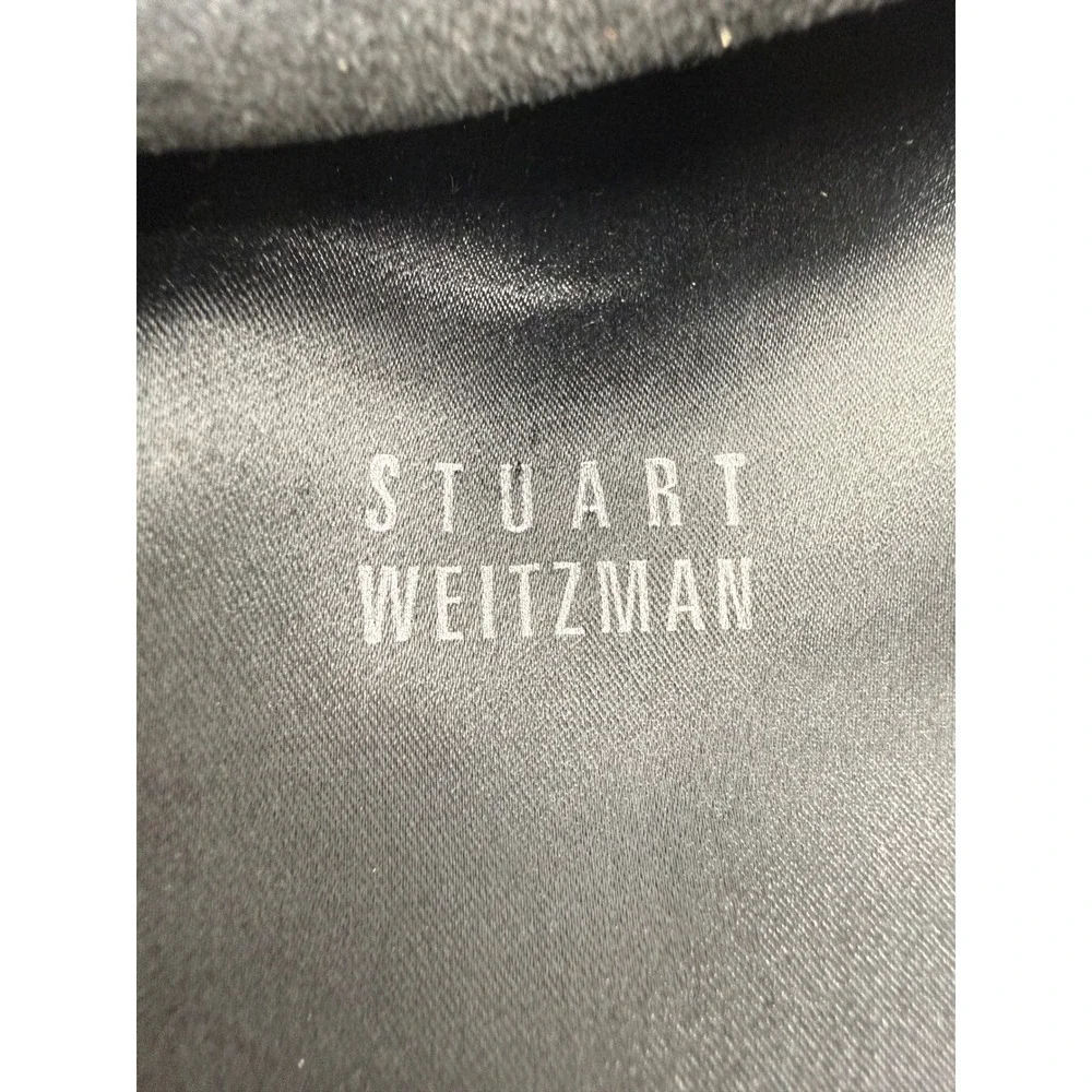 Stuart Weitzman Black Suede Over the Knee Block High Heel Boots 7.5 M 09341